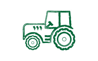 Grunge Texture Tractor Farm Agriculture Logo Design Vector Illustration