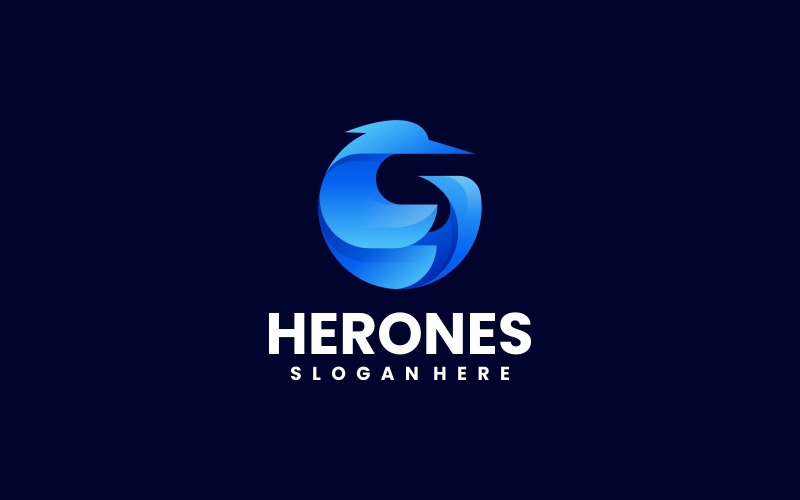 Heron Gradient Logo Style 6 Logo Template