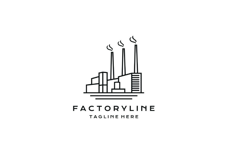 Line Art Factory Building Logo Design Vector Template Logo Template