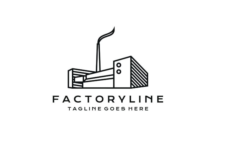 Line Art Factory Building Modern Industrial Logo Design Logo Template