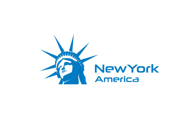 Statue of Liberty Logo Design Template. Liberty Statue Vector Illustration Logo Template