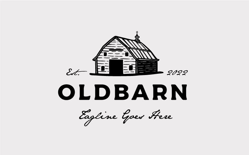 Vintage Farm Barn Logo, Barn Wood Building House Farm Ranch Logo Design Logo Template