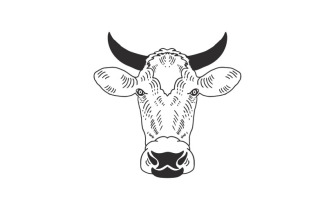 Vintage Retro Cow Head Farm Ranch Logo Design Inspiration