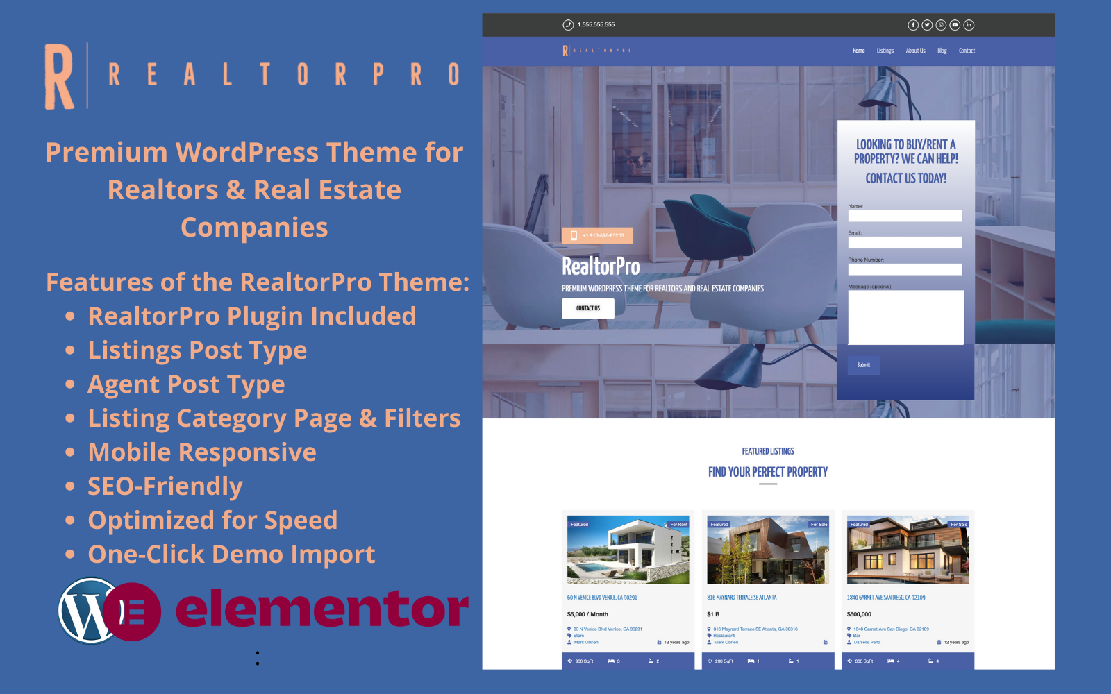 RealtorPro - Premium WordPress Theme for Real Estate