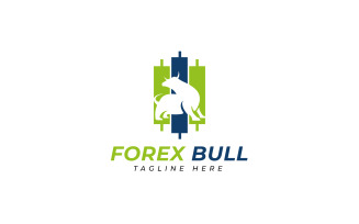 forex bull trading service logo design template