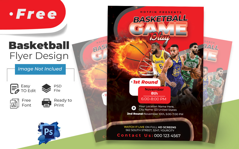 FREE Basketball Flyer Template Design Corporate Identity