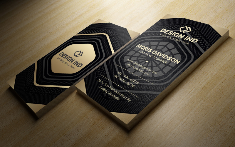 Gold and Black Business Card Corporate Identity