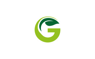 letter g leaf logo design template