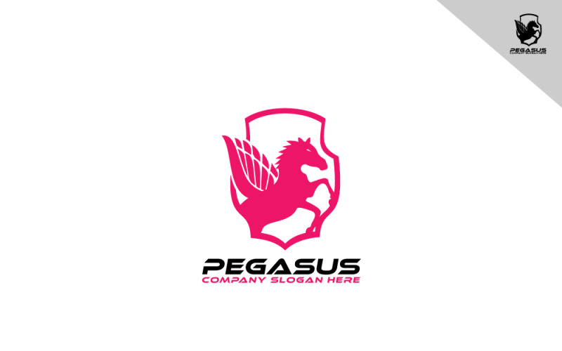 Minimal Pegasus Logo Design Logo Template