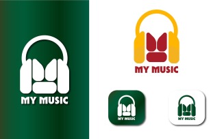 Music Logo Design with Letter M & Music Shape
