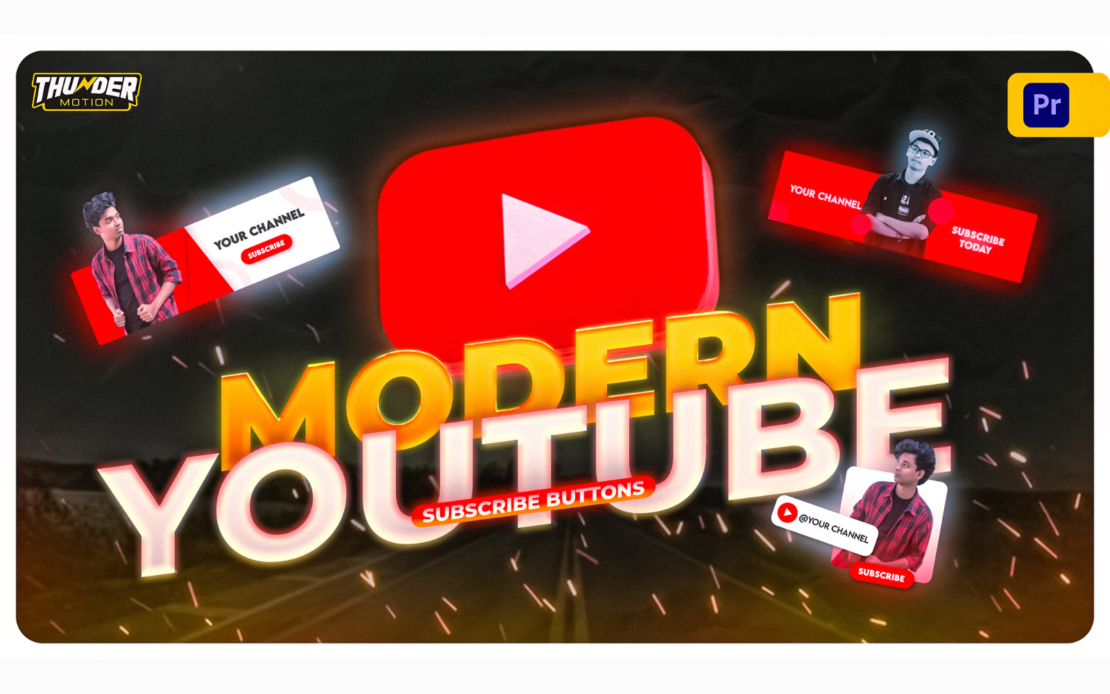 Modern Youtube Subscribe Button Pack - Motion Graphics Template