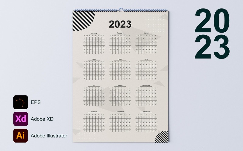 Calendar 2023 Template 4 - Sunday Planner