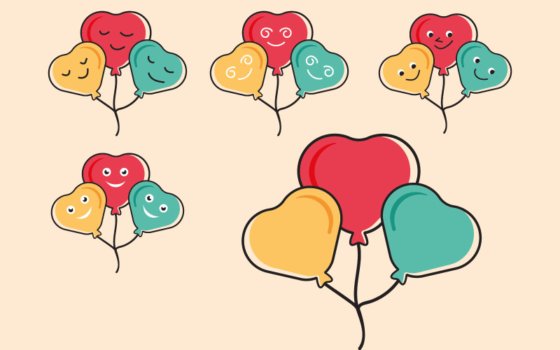 cute balloons vector designs template Vector Graphic