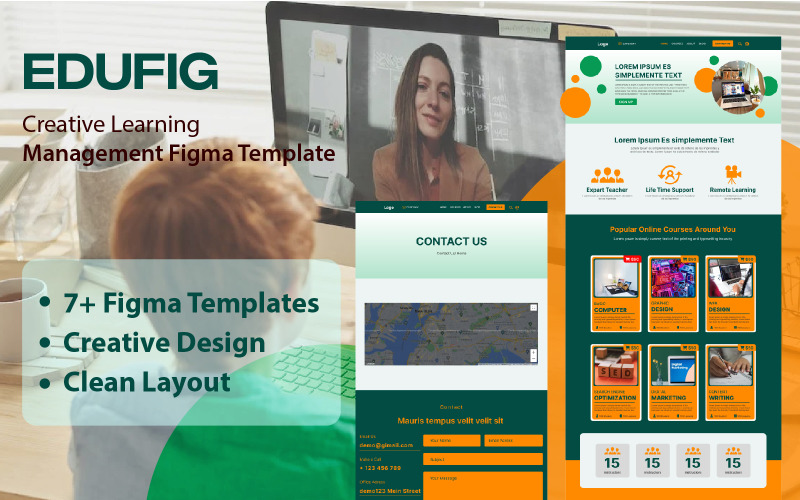 EduFig - Creative Learning Management Figma Template UI Element