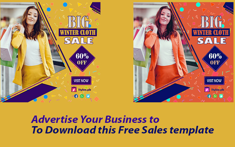 Free Sale business Template social media with Discount Offer Social Media