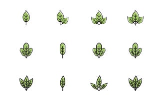 Leaf icon sets vector template