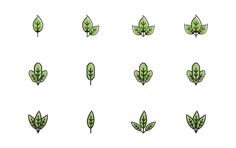 Leaf icon sets vector template Icon Set