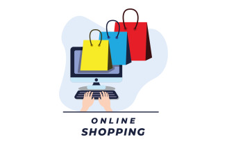 Online Shopping flat illustration template design free