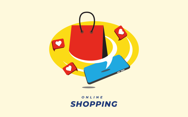 Online shopping lover social media post design template Social Media