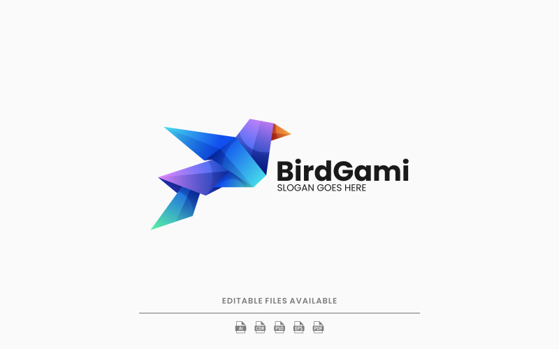 Bird Gradient Low Poly Logo Style Logo Template