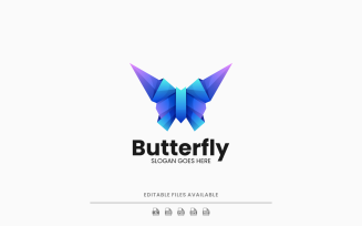 Butterfly Gradient Low Poly Logo Design