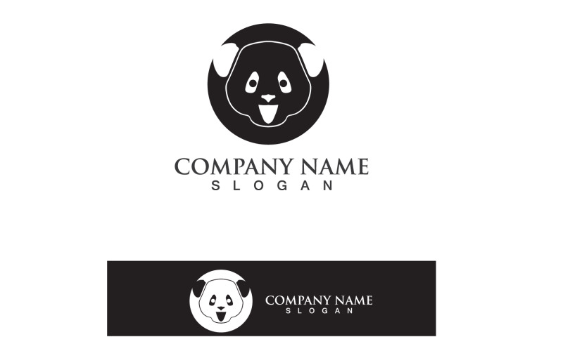 Panda Logo Black And White Head Vector V13 Logo Template