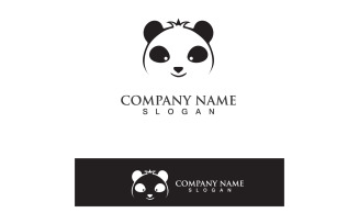Panda Logo Black And White Head Vector V14
