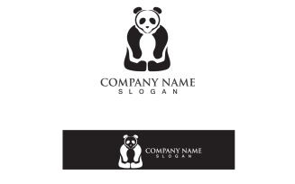 Panda Logo Black And White Head Vector V15