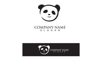 Panda Logo Black And White Head Vector V16