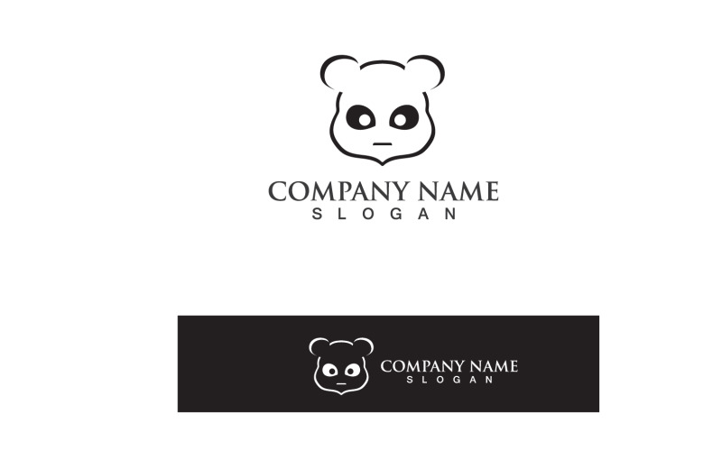 Panda Logo Black And White Head Vector V2 Logo Template