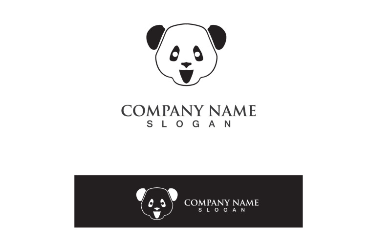 Panda Logo Black And White Head Vector V5 Logo Template