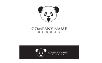 Panda Logo Black And White Head Vector V5