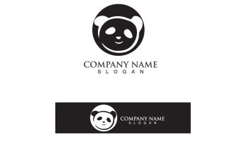 Panda Logo Black And White Head Vector V9