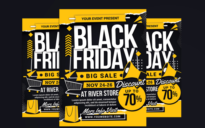 Black Friday Sale Event Flyer Template Corporate Identity