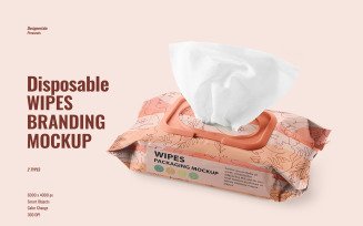 Disposable Wet Wipes Branding Mockup
