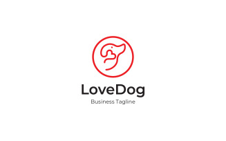 Dog Love Logo Design Template
