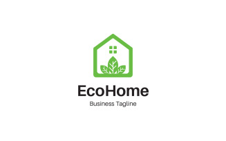 Eco Home Green Logo Design Template