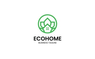 Eco Home House Logo Design Template