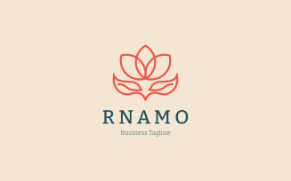 Flower Rnamo Logo Design Template