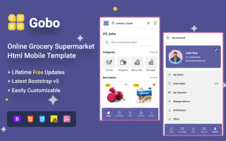 Gobo - Online Grocery Supermarket HTML Mobile Template