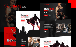 Gyming-Is-Life Template - UI Adobe Photoshop