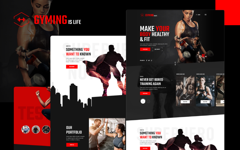 Gyming-Is-Life Template - UI Adobe Photoshop PSD Template