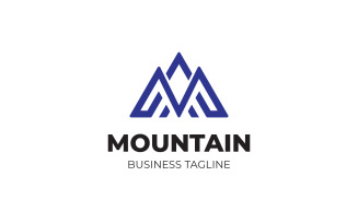 M Letter Mountain Logo Design Template