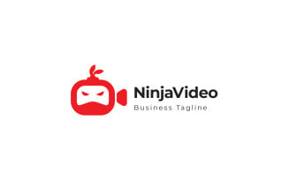 Ninja Video Movie Media Logo Design Template