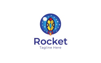 Rocket Space Logo Design Template
