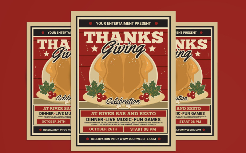 Thanksgiving Dinner Event Flyer Corporate Identity