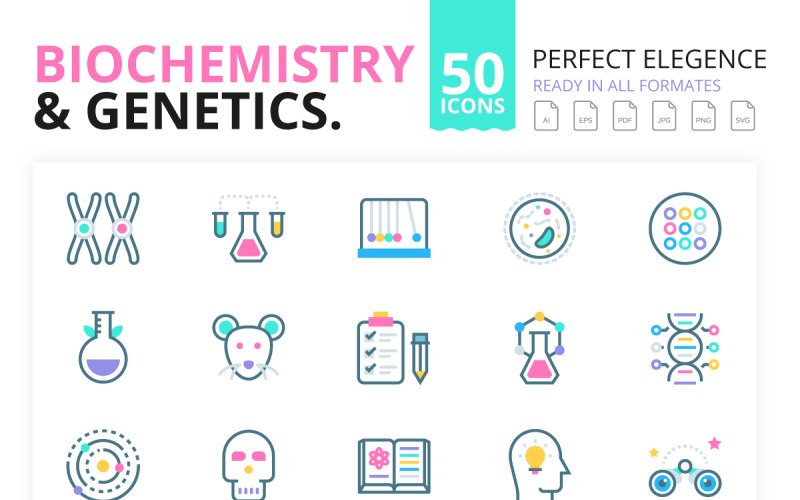 Biochemistry and Genetics Icon Set
