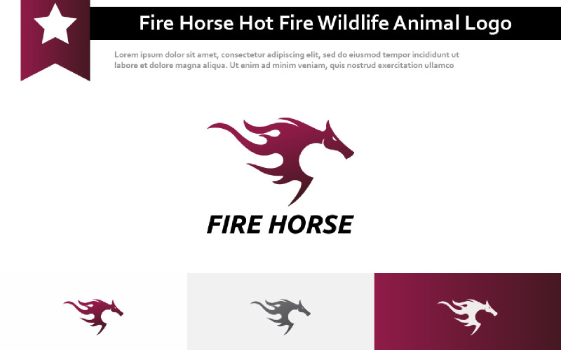 Fire Horse Hot Fire Wildlife Sport Animal Logo Logo Template