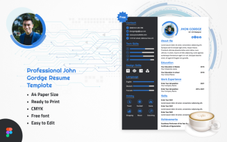 FREE John Gordge Professional Resume Figma Template