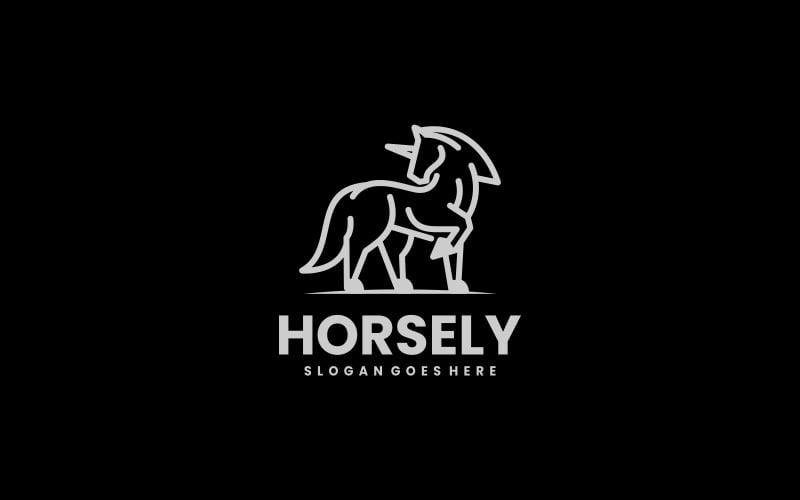 Horse Line Art Logo Style 1 Logo Template
